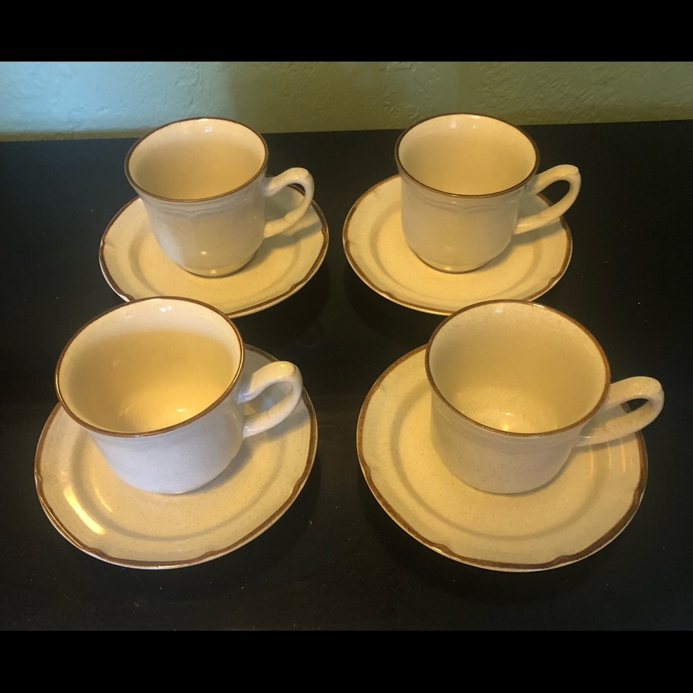 Baroque (4) Cups And Saucers Hearthside Stoneware Japan Autumn Fair